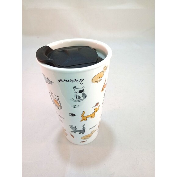 Cute Cat & Kitten Travel Mug – 16 oz. Ceramic with Lid (To-Go Style) - Picture 4 of 5